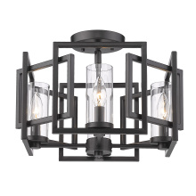 Golden 6068-FM BLK - Golden Lighting Marco 4-light Flush Mount in Matte Black
